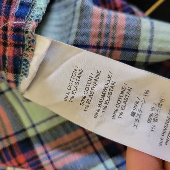 J.Crew Black Label Plaid Button-Up Flannel Shirt Women's Size 8 - Picture 6 of 8